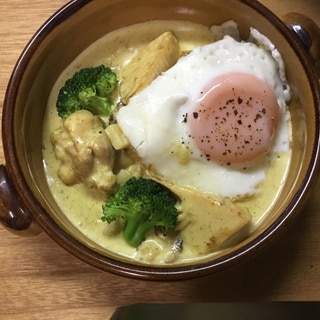 鶏肉とタケノコのカレークリーム煮込み